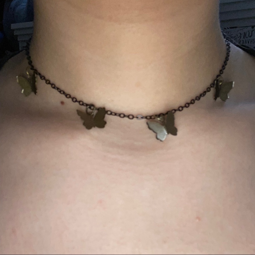 Black and rustic brown Butterly Choker
